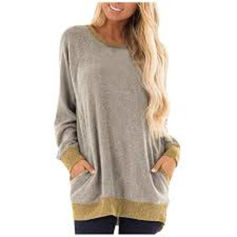 Crew Neck OverSized Long Pullover Knit Top Size Medium